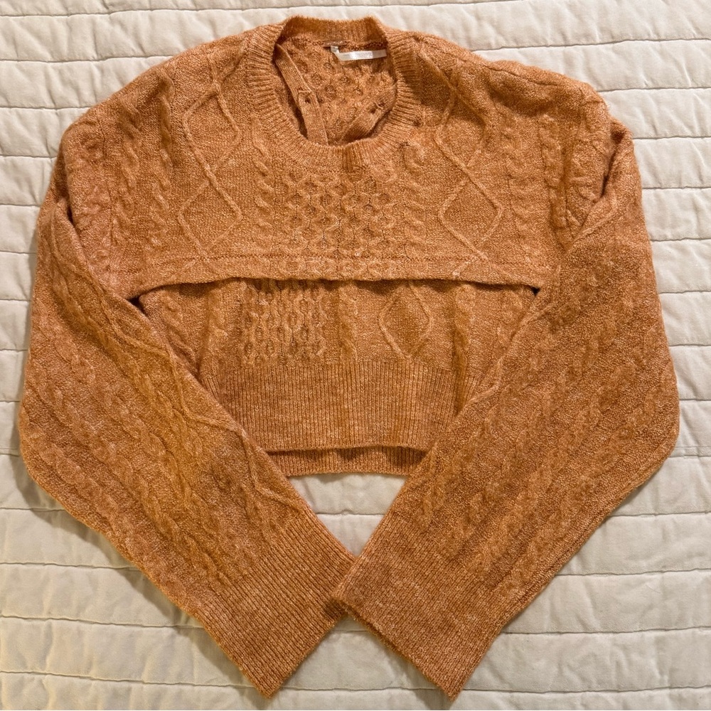Free People Mercury Cable Knit Sweater Set NWOT